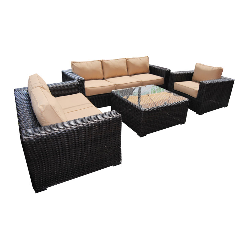 Teva Furniture Santa Monica 4 Piece Sunbrella Sofa Set With Cushions Santa Monica 4 Piece Sunbrella Sofa Set With Cushions