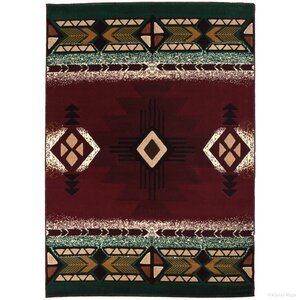 Iberide High-Quality Native Double Shot Drop-Stitch Carving Burgundy Area Rug