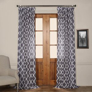 Appalachian Geometric Sheer Tab top Single Curtain Panel