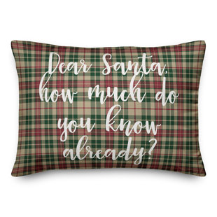 Lenox Holiday Tartan China Wayfair Joni Dear Santa In Tartan Plaid Lumbar Pillow