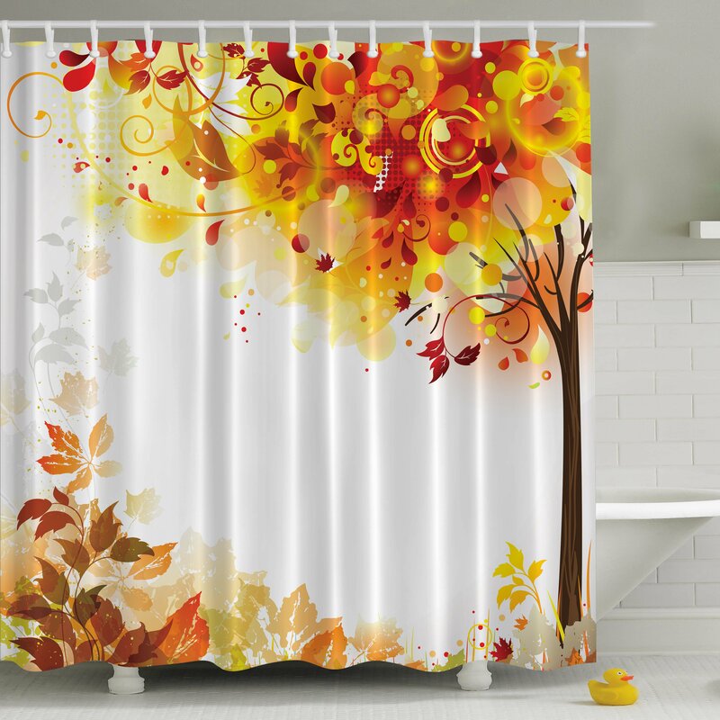 Ambesonne Fall Leaves Print Shower Curtain | Wayfair