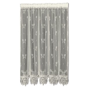 Heirloom Graphic Print & Text Sheer Rod pocket Single Curtain Panel