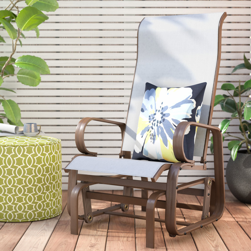 Winston Porter Swick Outdoor Mesh Fabric Patio Glider Chair Swick Outdoor Mesh Fabric Patio Glider Chair