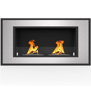 Maybelle Ventless Built in Recessed Wall Mounted Manual Bio-Ethanol Fireplace by Orren Ellis