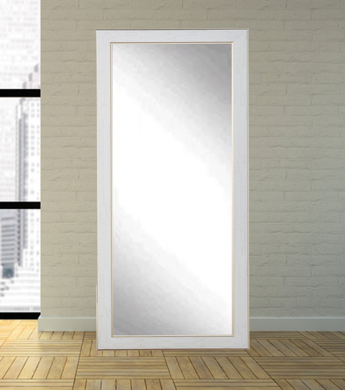 One Allium Way White/Gold Cracked Full Length Wall Mirror & Reviews