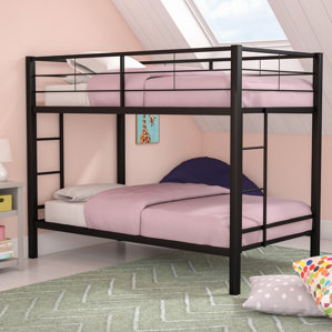 Kline Classic Twin Bunk Bed with Dual Ladder by Harriet Bee