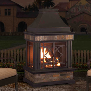 View Heirloom Steel Wood Burning Outdoor Fireplace