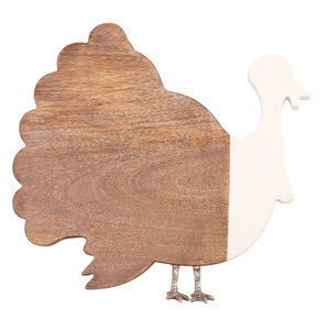 Thanksgiving Wood and Enamel Turkey Cheese Board