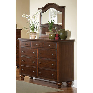 Metropolis 9 Drawers Dresser with Mirror by Three Posts