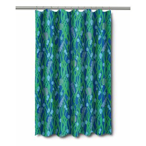 Coastal Green Seaweed Shower Curtain