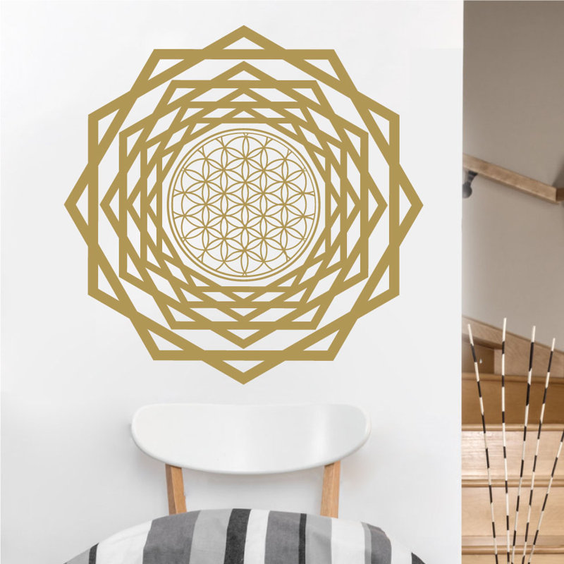eyvaldecal flower of life with tunnel sacred geometry vinyl wall