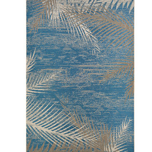Tropical Area Rugs You Ll Love Wayfair Odilia Tropical Palms Blue Gray Beige Indoor Outdoor Area Rug