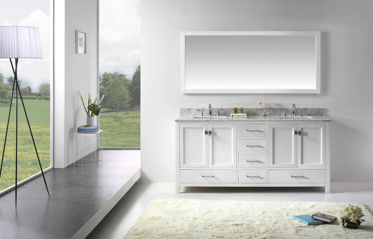 Latitude Run Stoneham Double Bathroom Vanity Set With - Latitude Run Stoneham Double Bathroom Vanity Set With Carrara Whitetop And Mirror Reviews Wayfair latitude run stoneham double bathroom vanity set with - latitude run stoneham double bathroom vanity set with carrara whitetop and mirror reviews wayfair