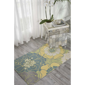 Wright Teal Blue/Yellow Indoor/Outdoor Area Rug