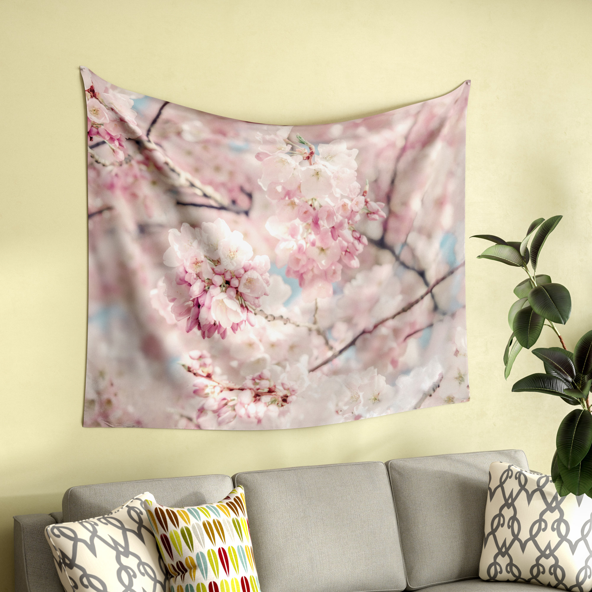 East Urban Home Photography Cherry Blossoms By Suzanne Harford East Urban Home Photography Cherry Blossoms By Suzanne Harford Wall Tapestry Wayfair