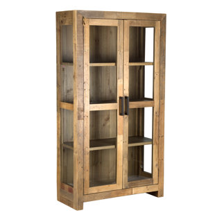 Display Cabinets China Joss Main Abbey Solid Curio Flat Back Cabinet