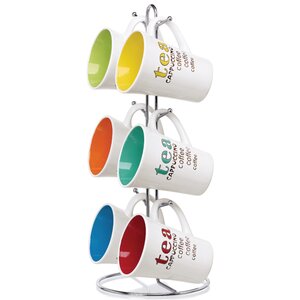 6 Piece Mug Set with Stand