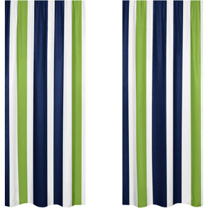 Striped Semi-Sheer Rod pocket Curtain Panels (Set of 2)