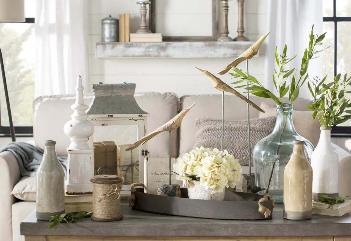 Laurel Foundry Modern Farmhouse Parisian Bottle Glass Table Vase