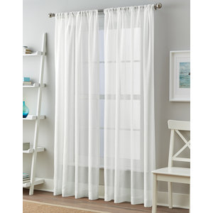 Brittain Solid Sheer Rod Pocket Curtain Panels (Set of 2)