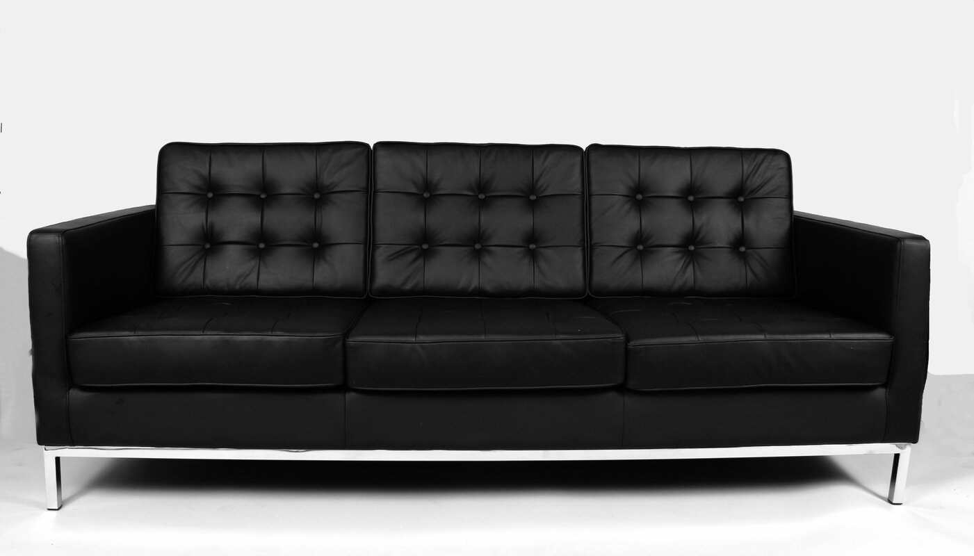 draper slate leather sofa