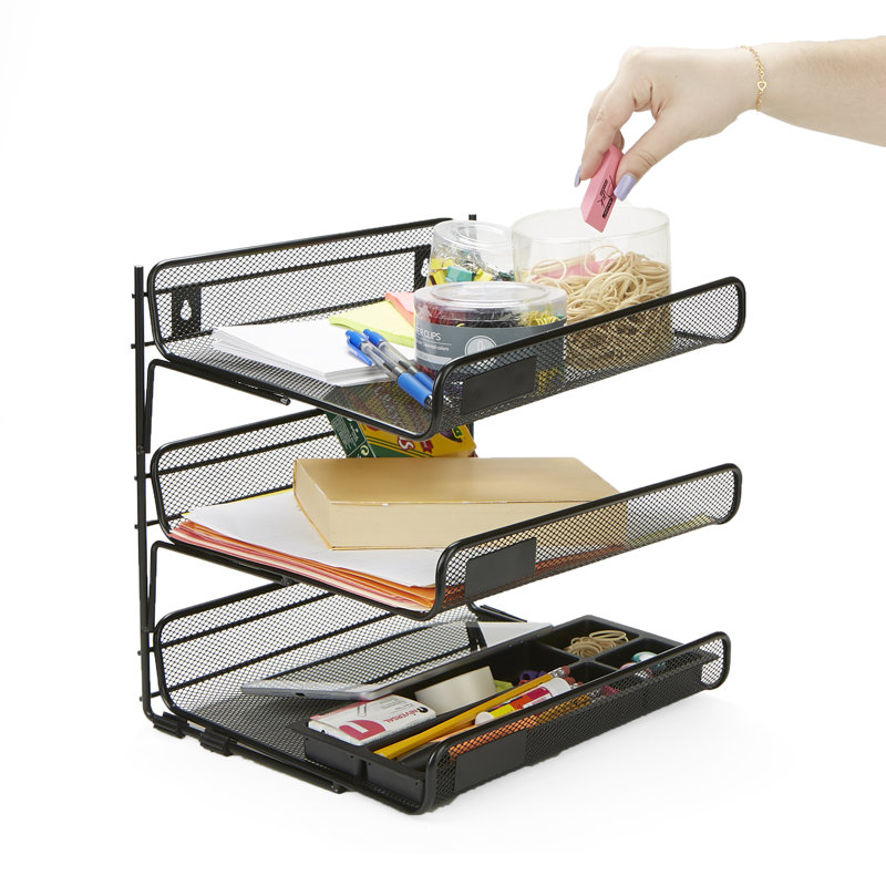 Mind Reader Metal Mesh 3 Tier Wall Mount Paper Tray Doent Metal Mesh 3 Tier Wall Mount Paper Tray Doent File Organizer