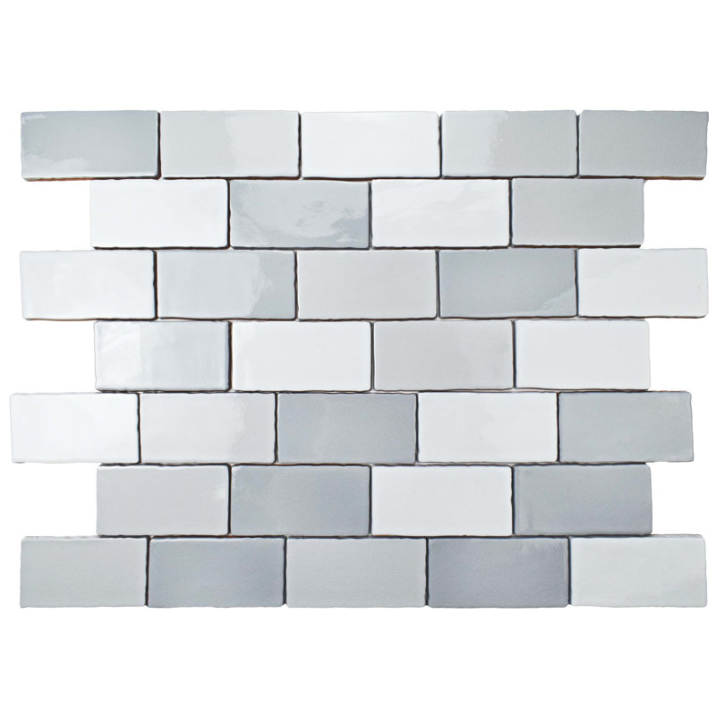 Elitetile Antiqua 3 X 6 Ceramic Subway Tile In Craquele Soho Gray Antiqua 3 X 6 Ceramic Subway Tile In Craquele Soho Gray