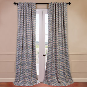 Casablanca Geometric Blackout Thermal Rod Pocket Single Curtain Panel