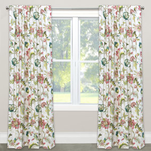 Gwinn Nature/Floral Semi-Sheer Rod pocket Single Curtain Panel