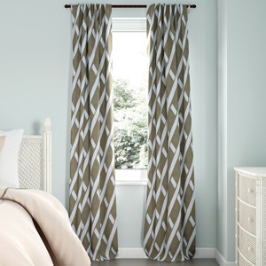Dilekkaya Geometric Blackout Thermal Rod Pocket Single Curtain Panel