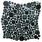 Posh Bubble 11.25" x 12" Porcelain Mosaic Tile in Black