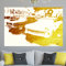 'Gold Cool Cars' Graphic Art Wrapped on Canvas