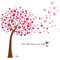 Pink Tree and 3D Pink Butterflies Art Wall Sticker