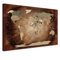 World Map Intensive - German Graphic Art on Canvas in Brown