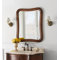 Vintage Fancy Solid Wood Framed Bathroom Mirror in Colonial Cherry