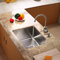 23" x 18.75" Undermount Kitchen Sink with Faucet and Soap Dispenser