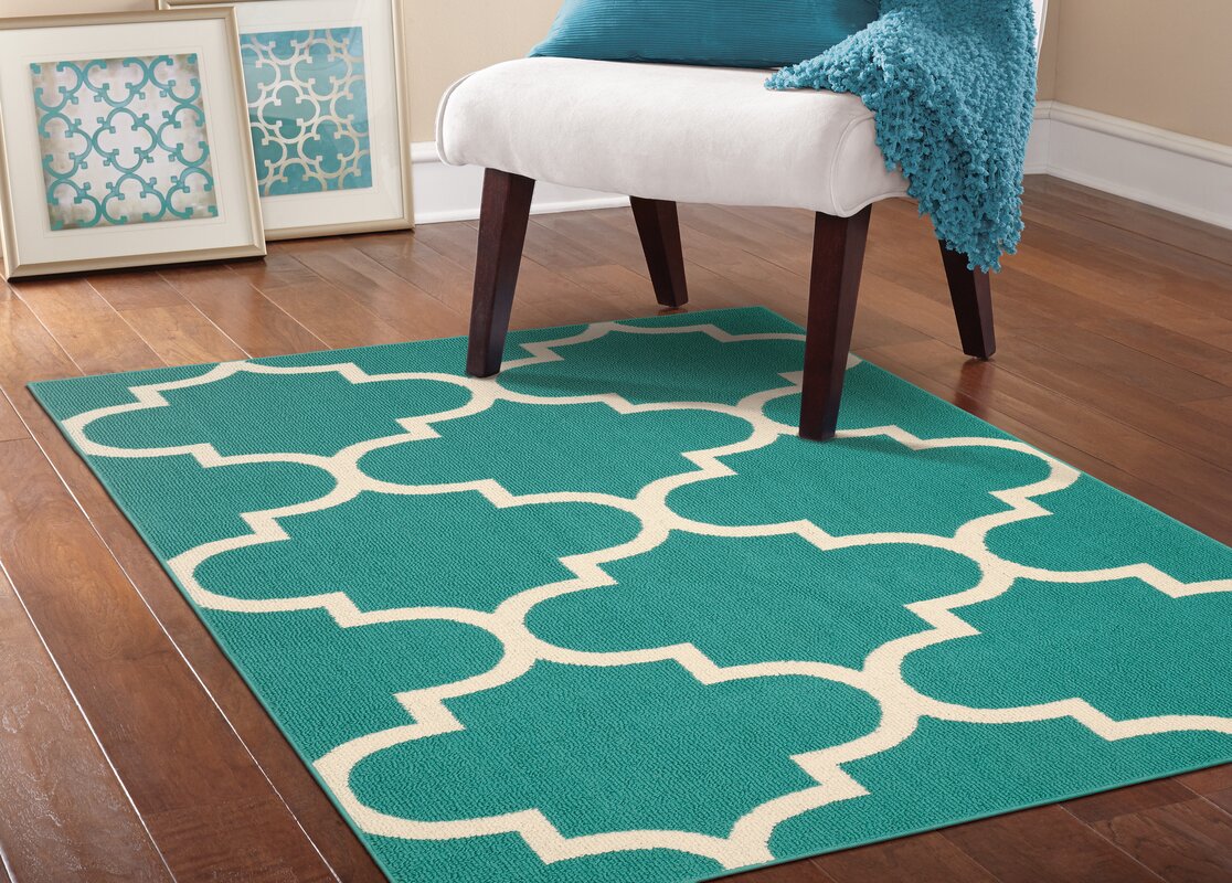 Garland Rug Large Quatrefoil Tealivory Area Rug And Reviews Wayfair 0265