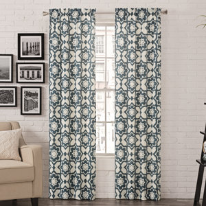 Burbach Geometric Room Darkening Rod Pocket Curtain Panels (Set of 2)