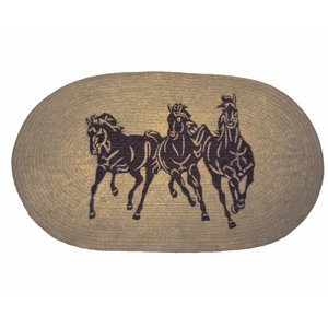 Spahn 3 Horse Jute Light Chocolate Area Rug