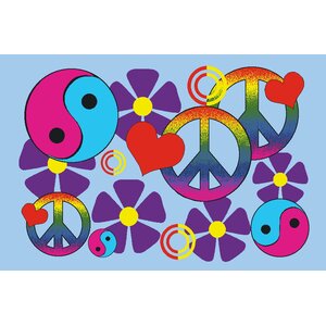 Fun Time Lovely Peace Kids Rug