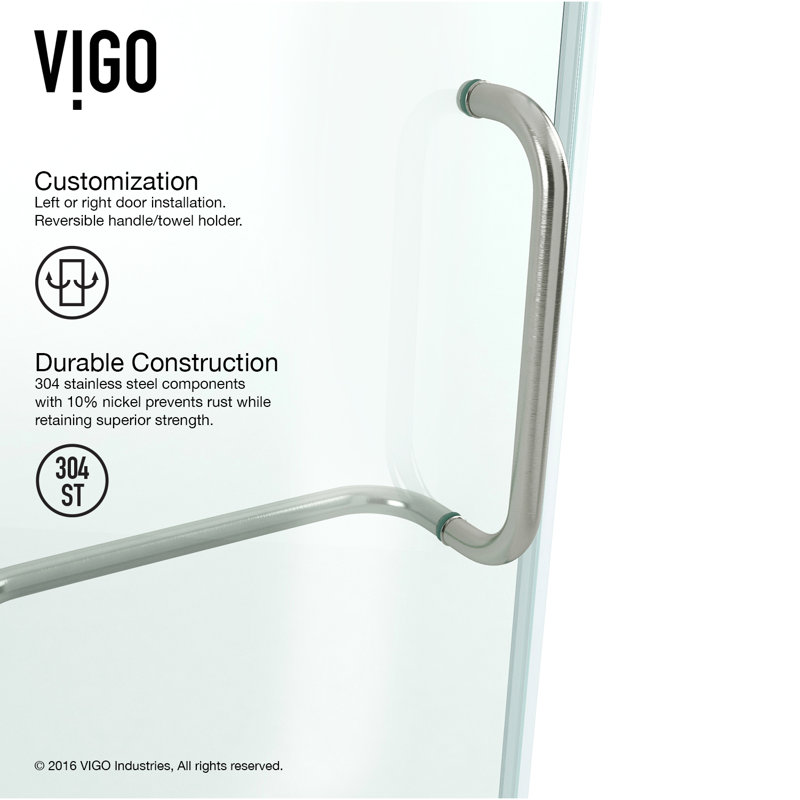 VIGO Monteray 32 x 48in. Frameless Shower Enclosure with .375in