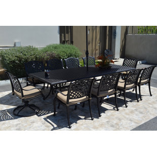 11 Piece Outdoor Dining Set Wayfair Save