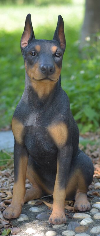 doberman yard statue