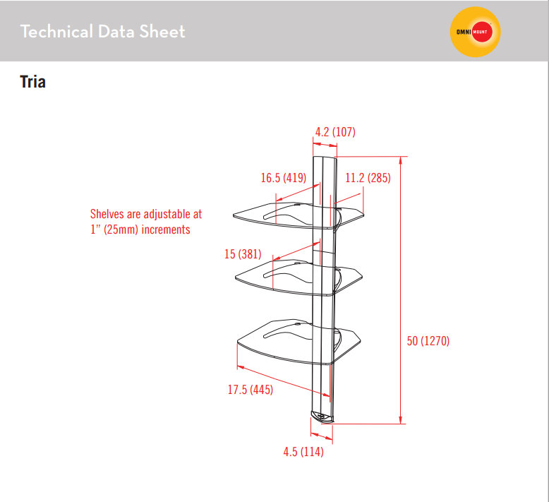 OmniMount 3 Shelf Wall System with Cable Management & Reviews Wayfair