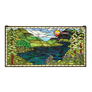 Meyda Tiffany Stained Gl Panels You Ll Love Wayfair Lodge Tiffany Sunset Meadow Stained Gl Window By Meyda