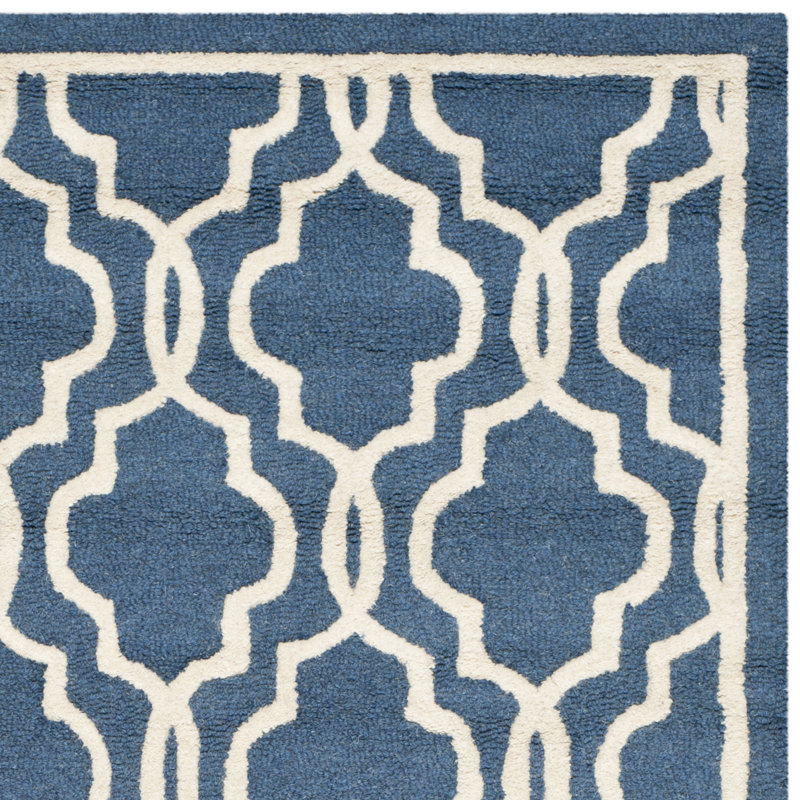 Wrought Studio Martins HandTufted Wool Navy/Ivory Area Rug & Reviews
