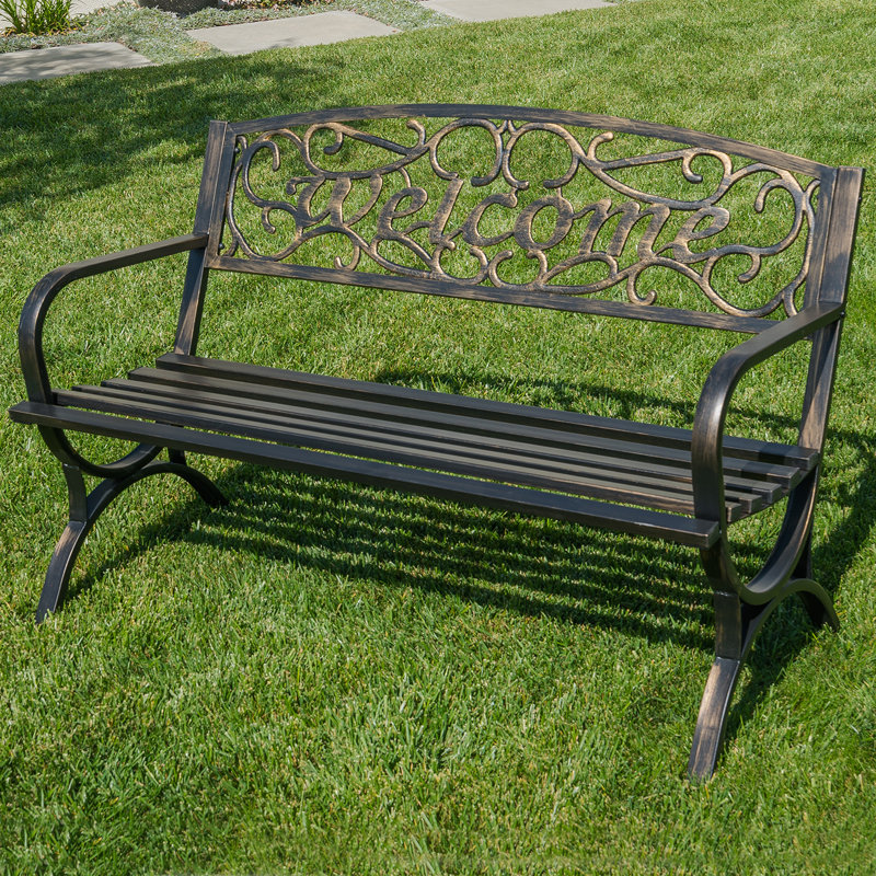 Belleze Outdoor Metal Park Bench Reviews Wayfair Outdoor Metal Park Bench