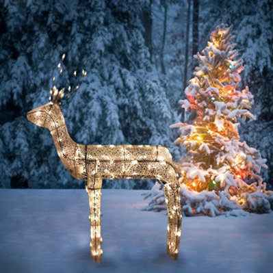 3 d glitter animated standing buck reindeer lighted christmas yard art decoration - Animated Lighted Reindeer Christmas Decoration 3 d glitter animated standing buck reindeer lighted christmas yard art decoration - Animated Lighted Reindeer Christmas Decoration