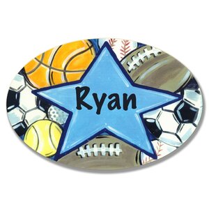 Kids Room Personalization All Star Wall Plaque