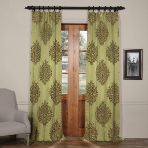 Ballsallagh Faux Silk Jacquard Damask Rod Pocket Single Curtain Panel